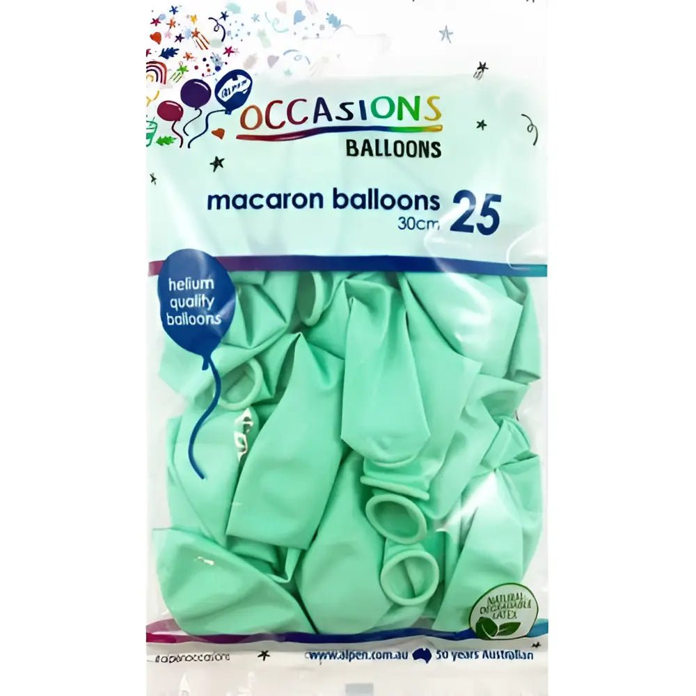 Macaron Light Green Latex Balloons 30cm (12") 25pk - NextParty