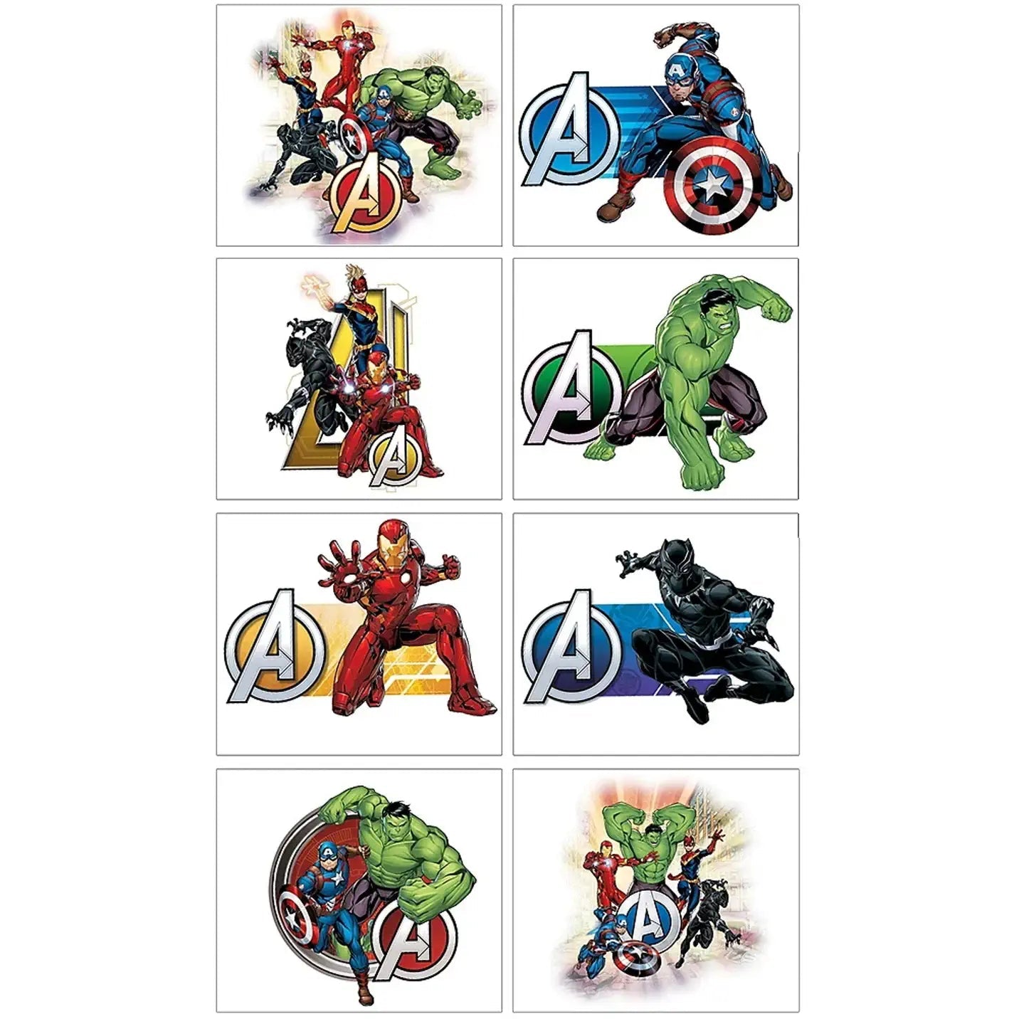 Marvel Avengers Temporary Tattoos 8pcs (1 Sheet) Party Favours Powers Unite - NextParty