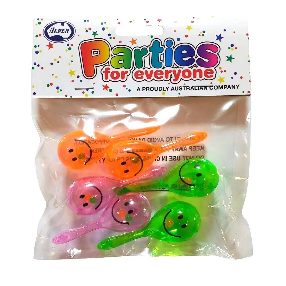 Mini Smile Maracas 6pk Party Favour - NextParty