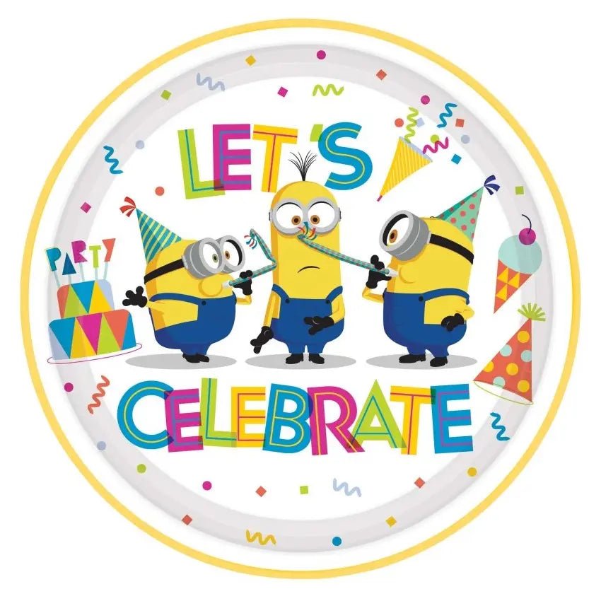 Minions Small Paper Plates 17cm (7") 8pk Round - NextParty