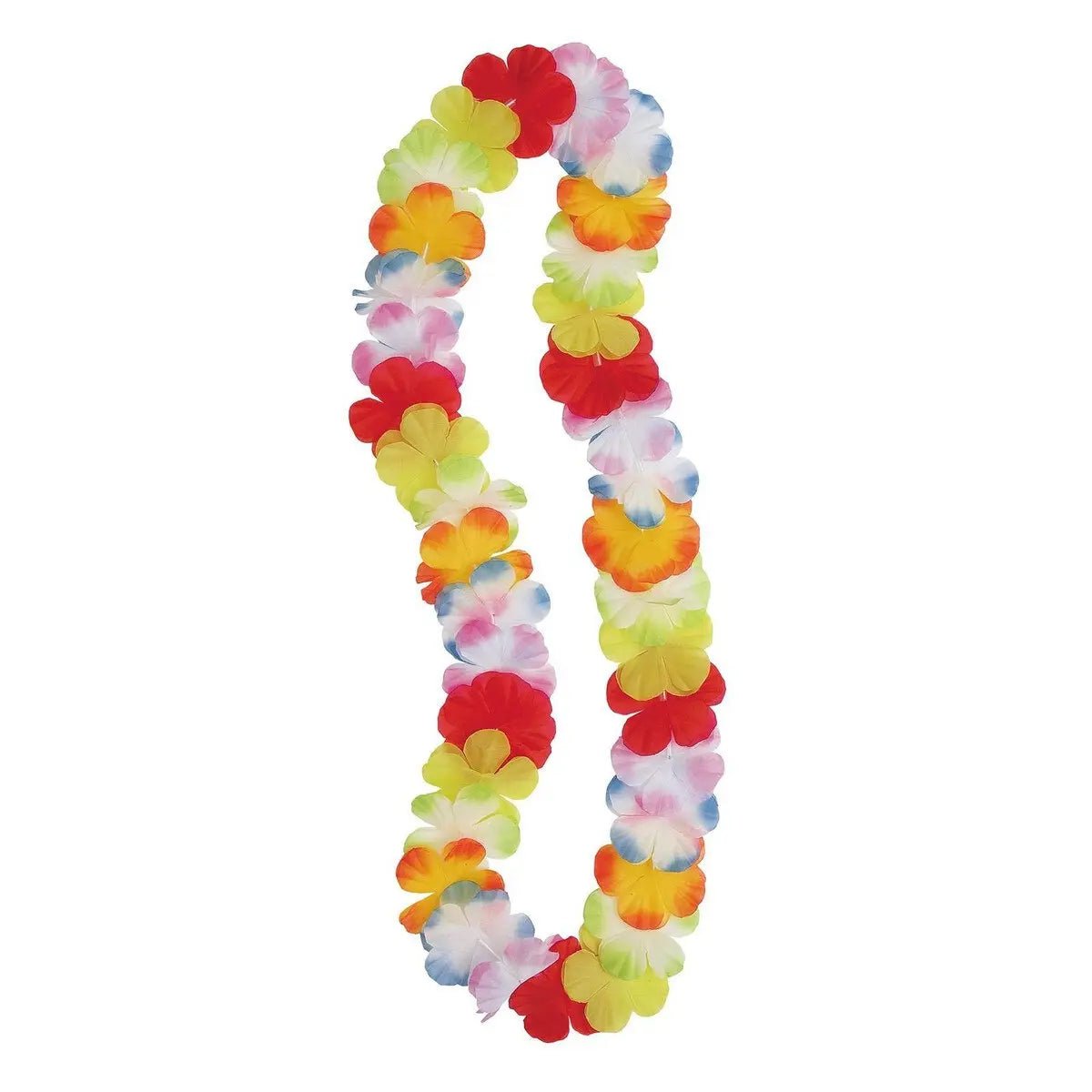 Multicoloured Luau Flower Lei 106cm (42") Hawaiian Rainbow - NextParty