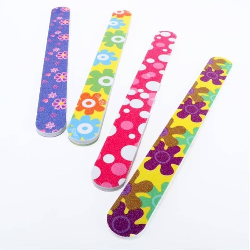 Nail Files 4pk Multi - colour Double Side Emery Boards - NextParty