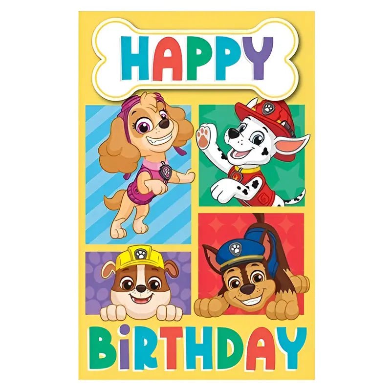 Premium PAW Patrol Birthday Card 12.5cm x 20cm With Yellow Envelope - NextParty