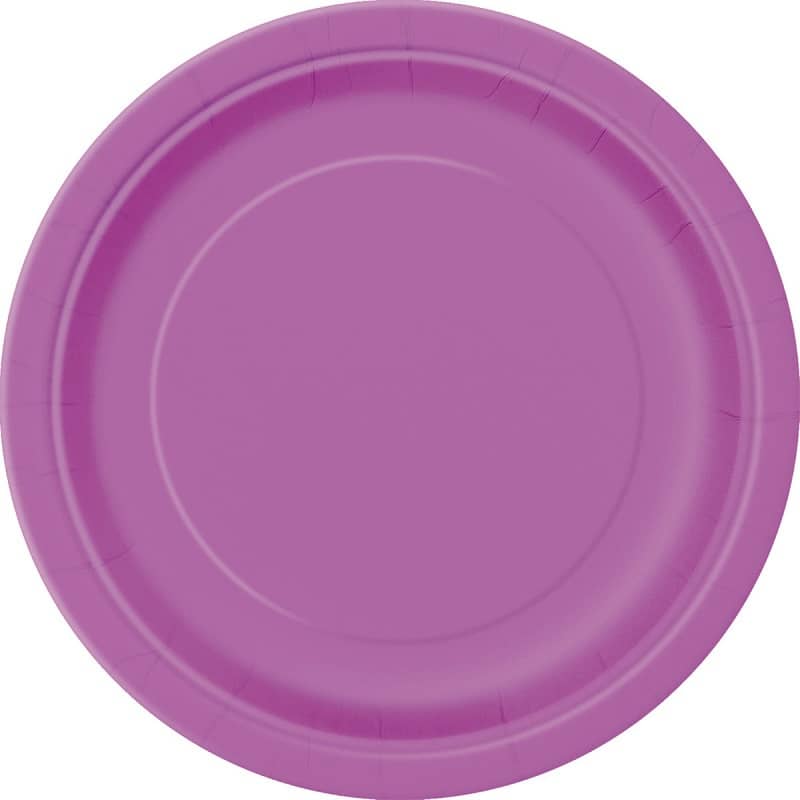 Pretty Purple Small Round Paper Plates 18cm (7") 8pk Solid Colour - NextParty