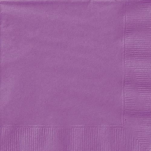 Pretty Purple Solid Colour Lunch Napkins 20pk Serviettes - NextParty