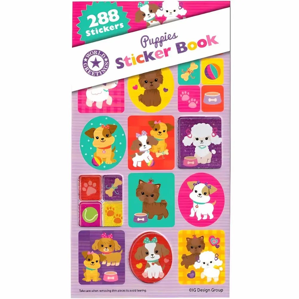 Puppies Sticker Book 288pk (12 Sheets) Party Favours - NextParty