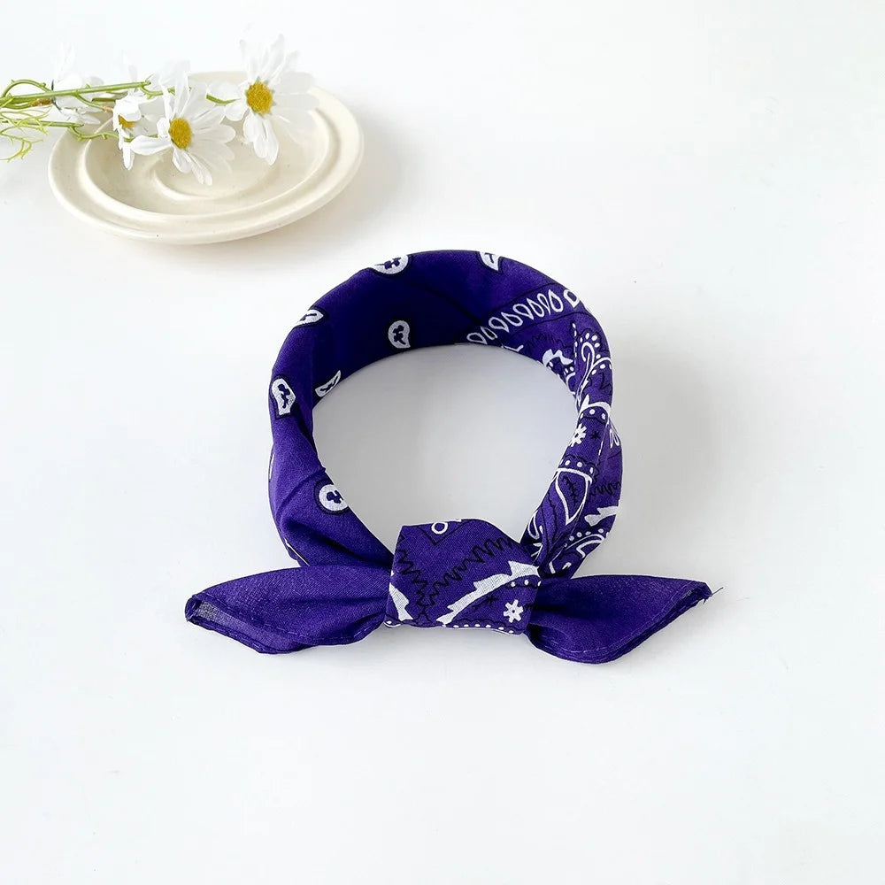 Purple Paisley Bandana Head Wrap Neck Scarf Mask
