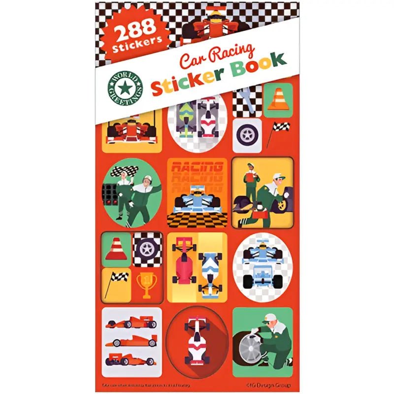 Racing Cars Sticker Book 288pk (12 Sheets) - NextParty