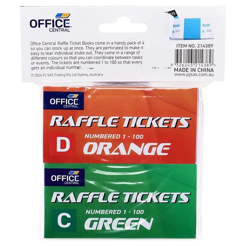 Raffle Tickets 400pcs (4 Coloured Booklets) - NextParty