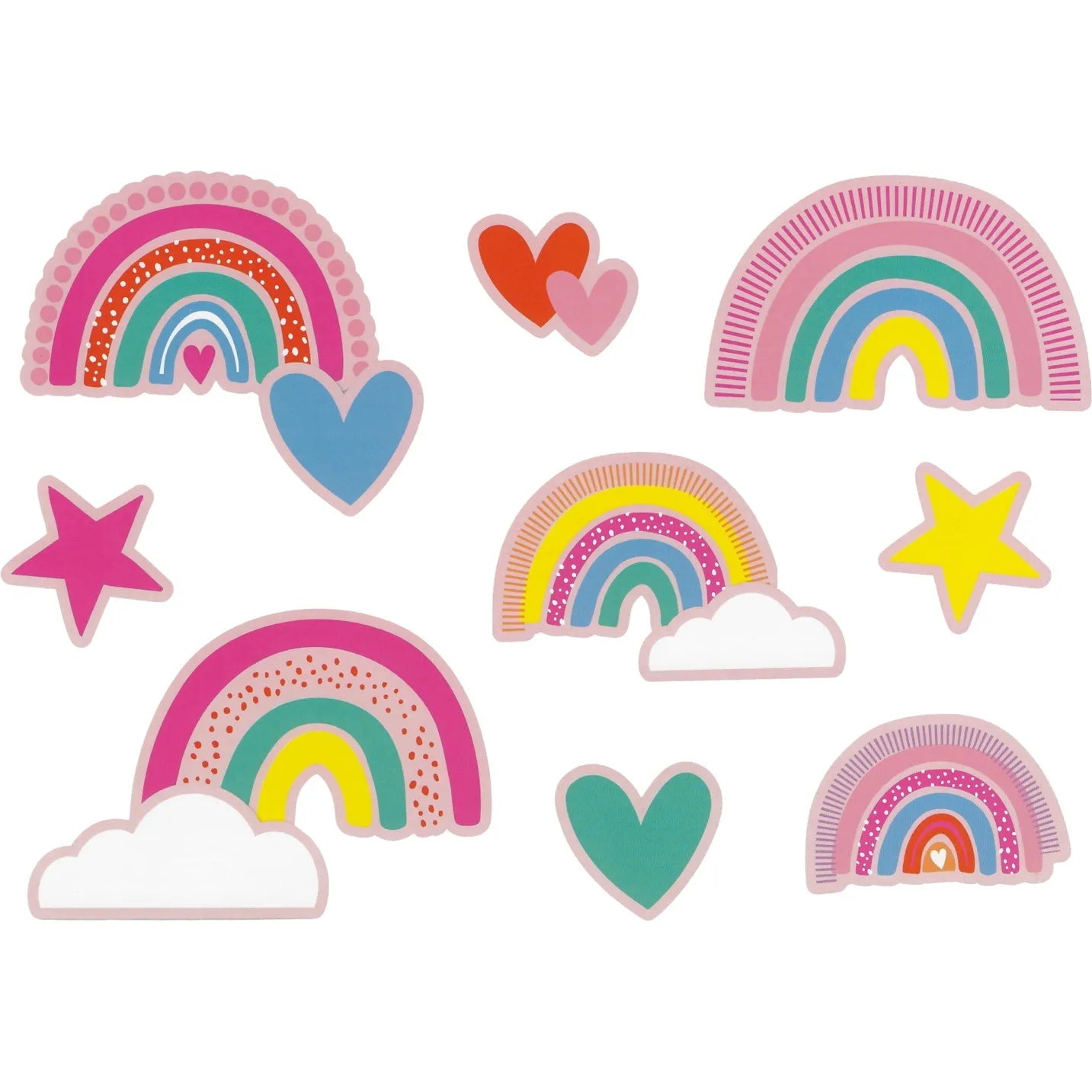 Rainbow Love Cutout Wall Decorations 12pcs - NextParty