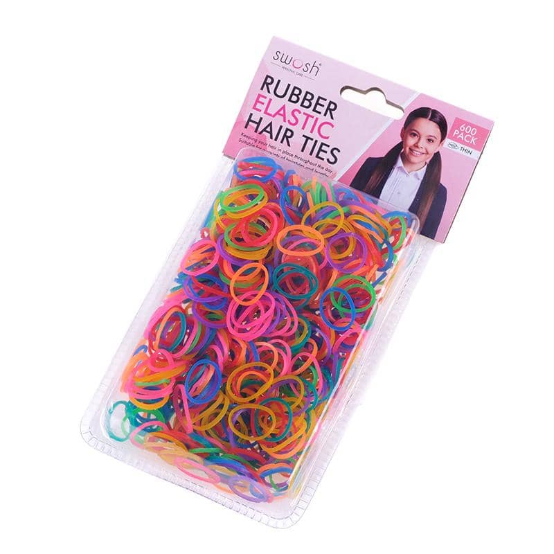 Rubber Elastic Hair Ties 600pk Mixed Colour - NextParty