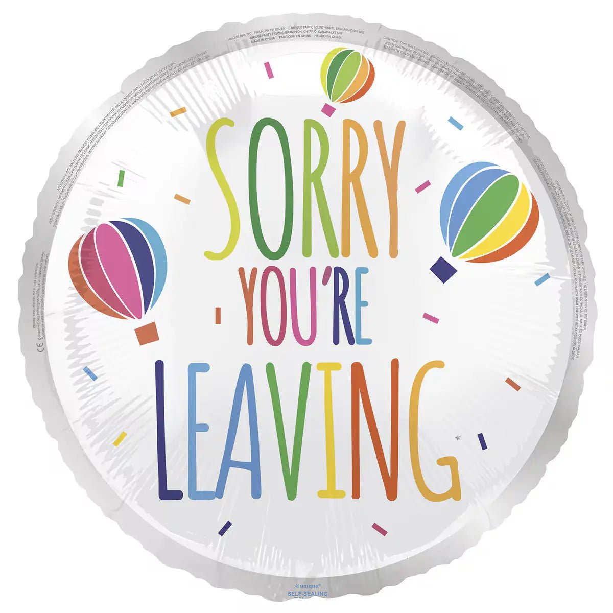 Sorry You're Leaving Foil Balloon 45cm (18") - NextParty