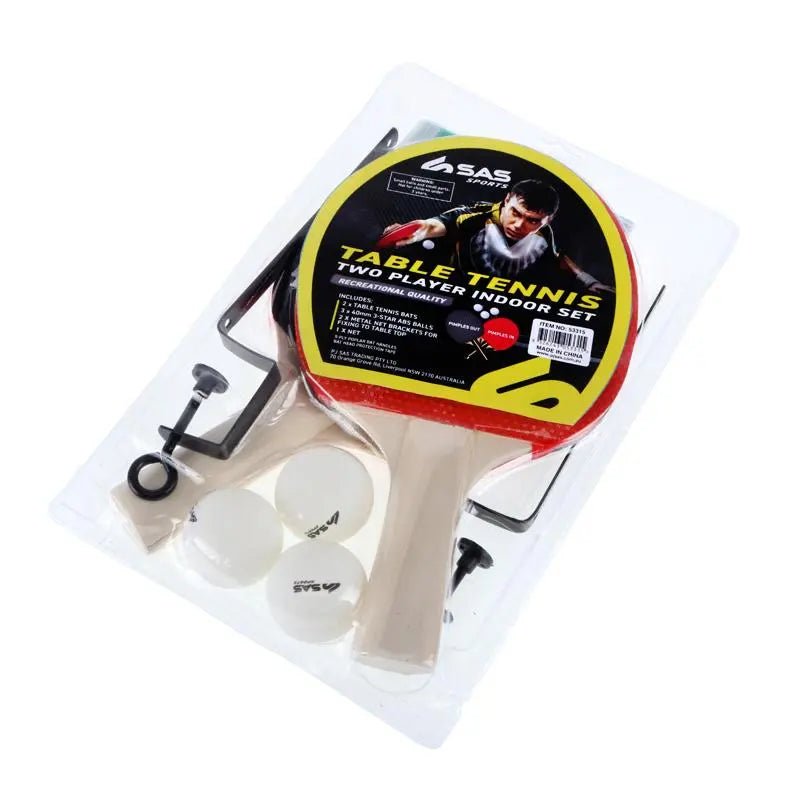 Table Tennis Set (2 Bats 3 Balls 2 Metal Racks 1 Net) - NextParty