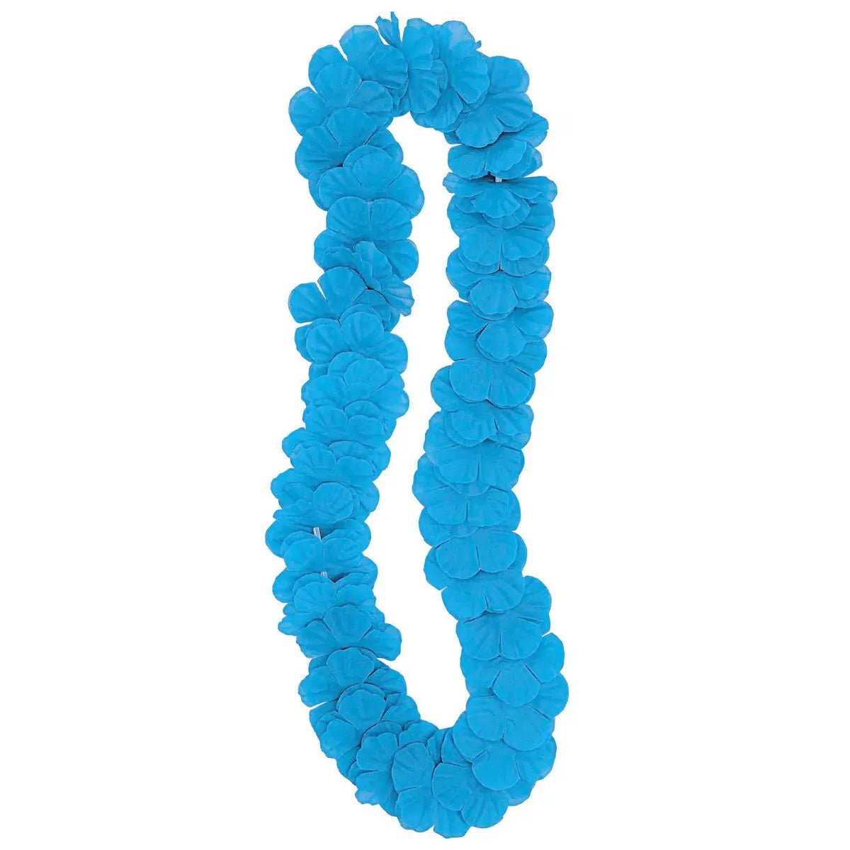 Teal Blue Luau Flower Lei 106cm (42") Hawaiian - NextParty