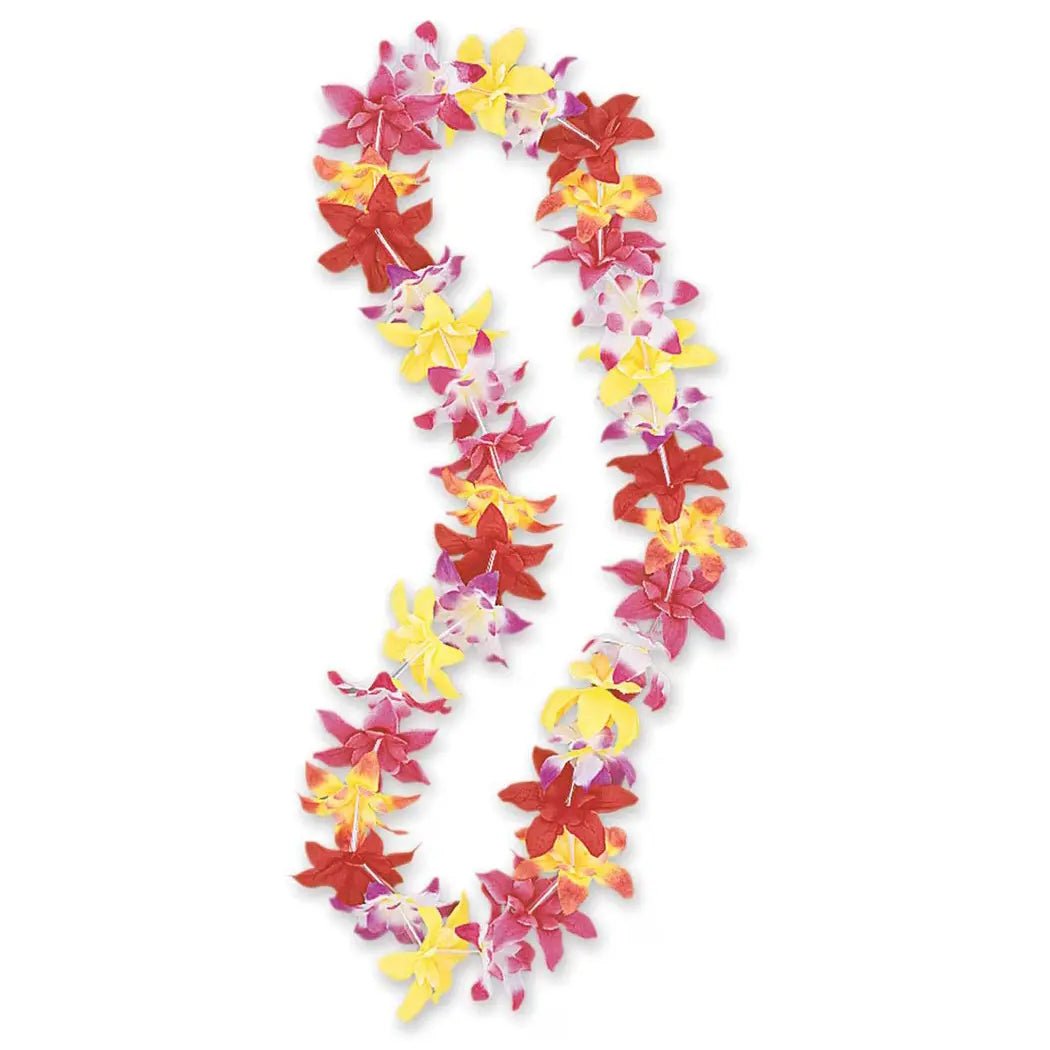 Tropical Luau Flower Lei 101cm (40") Hawaiian Multicoloured - NextParty