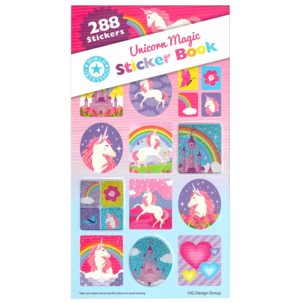 Unicorns Sticker Book 288pk (12 Sheets)