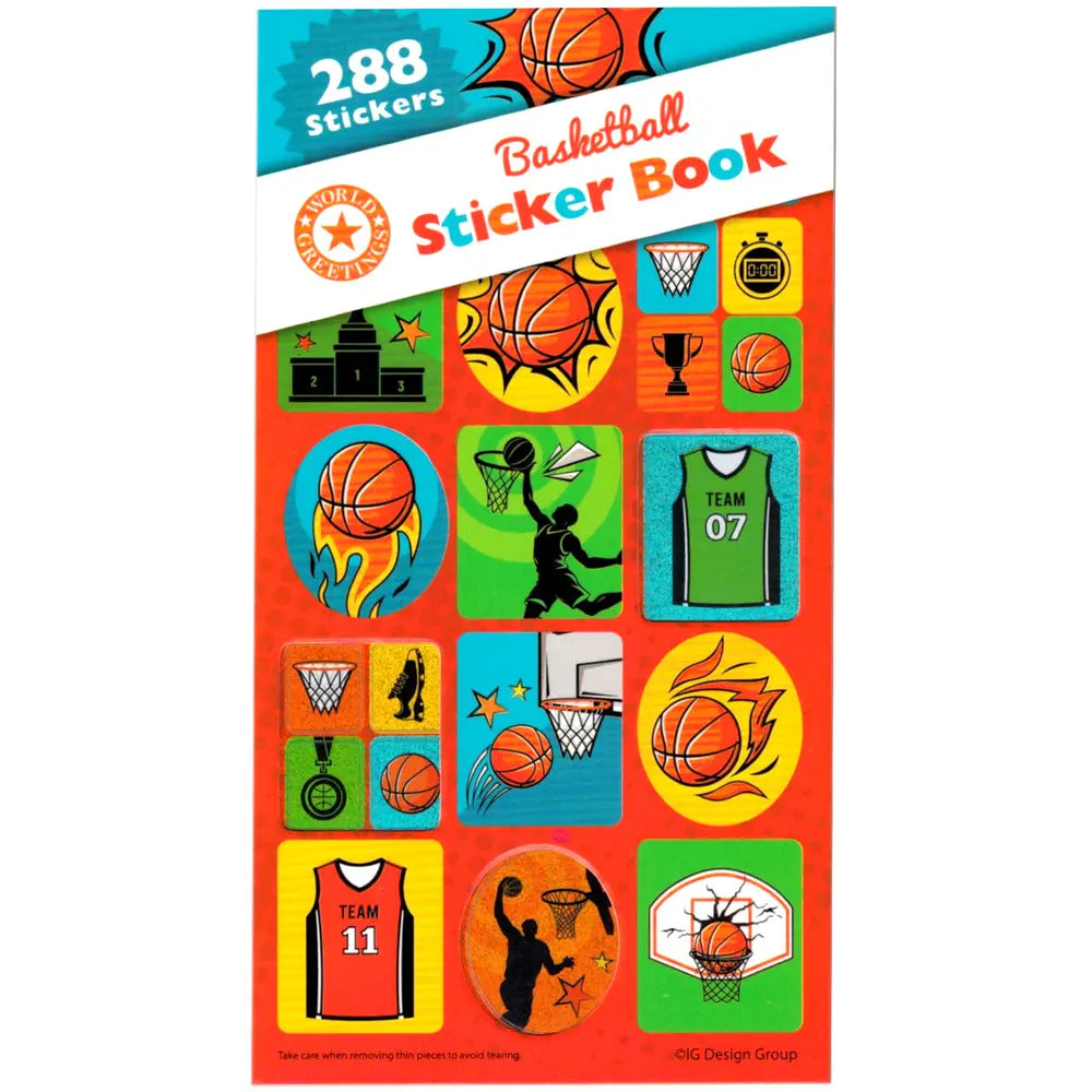 Basketball Sticker Book 288pk (12 Sheets)