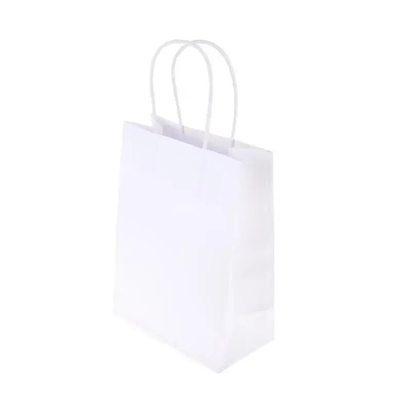 White Kraft Paper Party Bags 3pk 21cm x 15cm x 8cm - NextParty