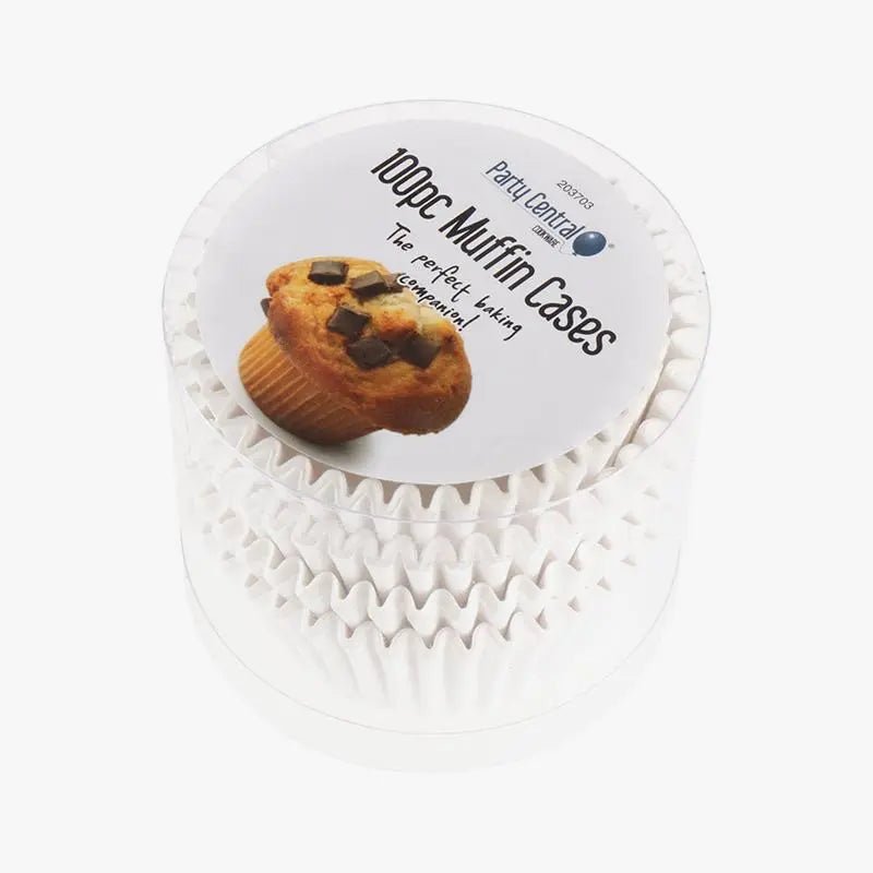 White Muffin Cases 100pcs Cupcake Baking Cups Paper Liners - NextParty