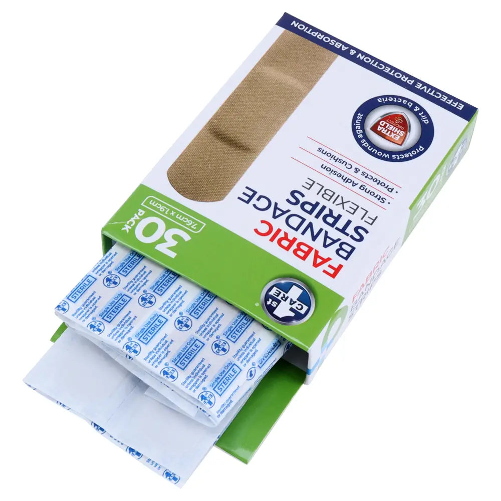Fabric Bandage Strips 30pk 7.6cm x 1.9cm Flexible