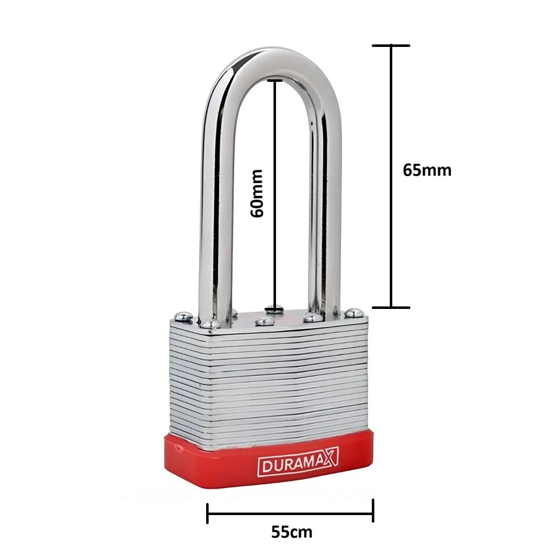 Laminated Long Shank Padlock 50mm Includes 2 Keys
