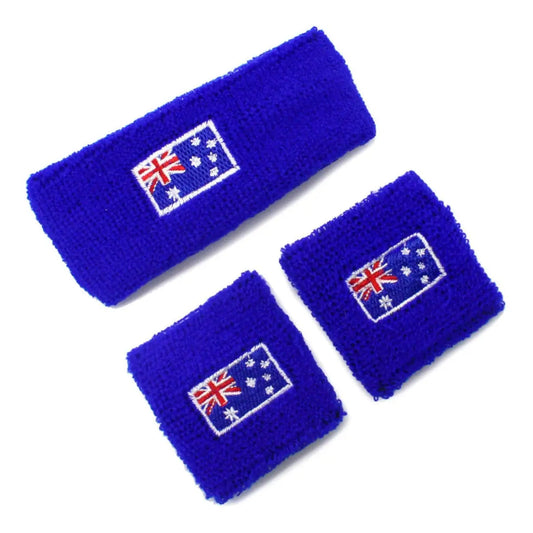 Australia Flag Cotton Wristbands Headband Sweatbands Set