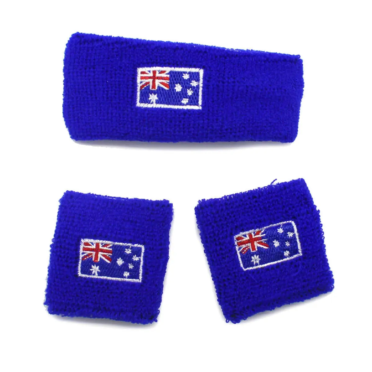 Australia Flag Cotton Wristbands Headband Sweatbands Set