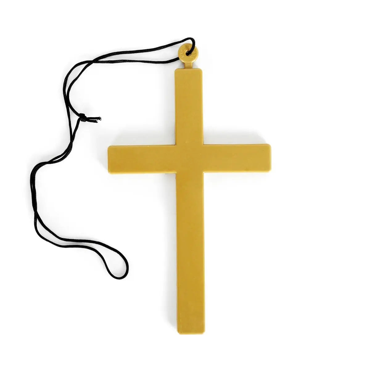 Large Gold Plastic Monk's Cross 23cm (9") Halloween Accessories