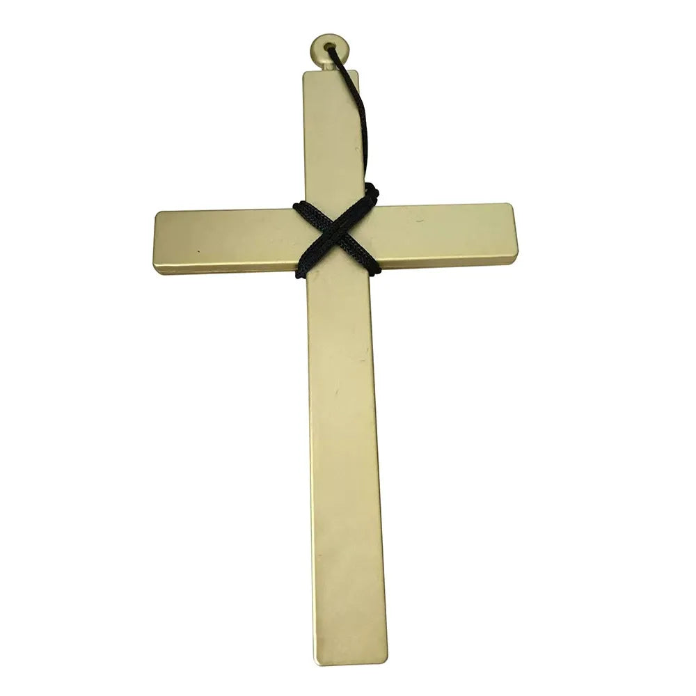 Large Gold Plastic Monk's Cross 23cm (9") Halloween Accessories