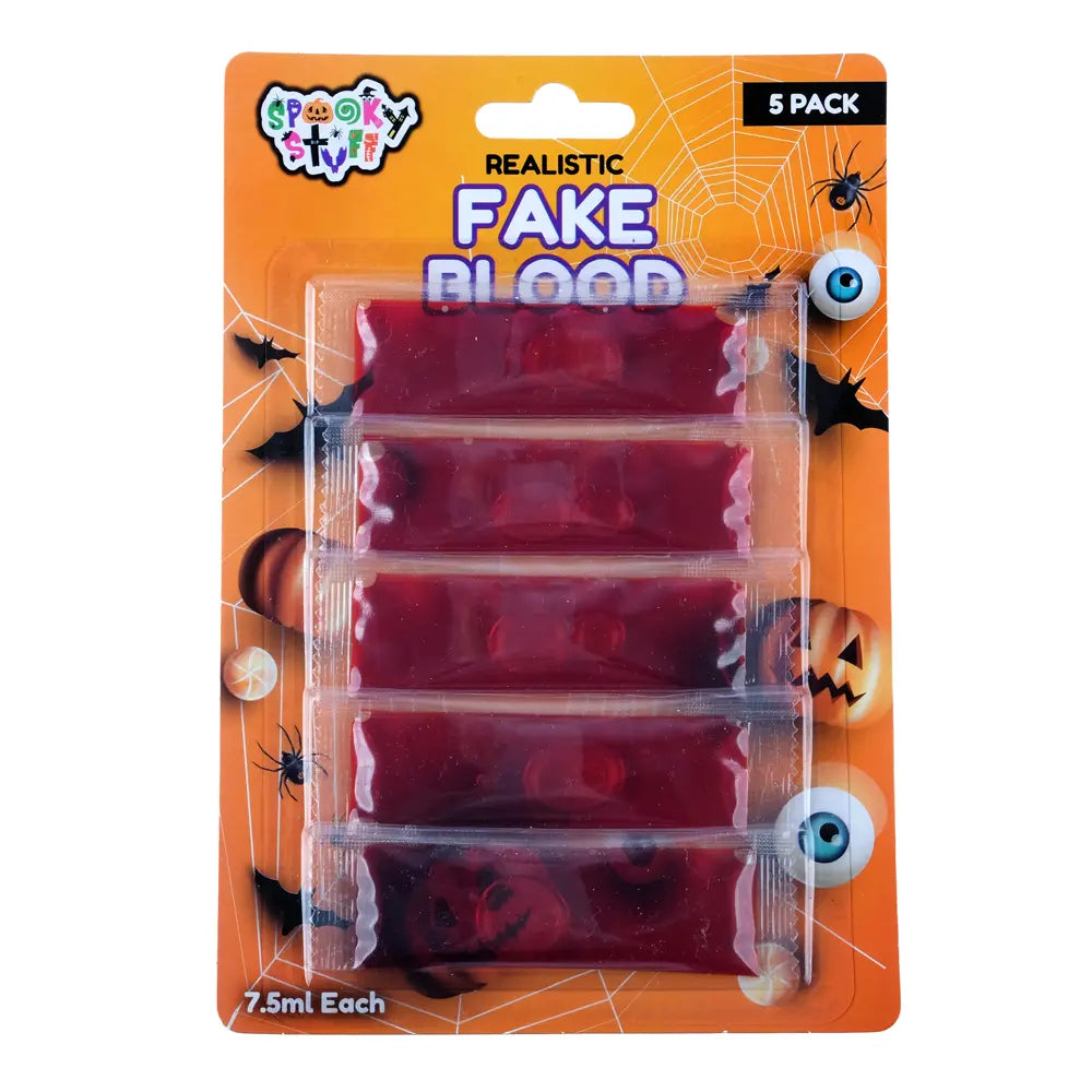 Fake Blood 5pcs 37.5ml Disposable Packs Halloween