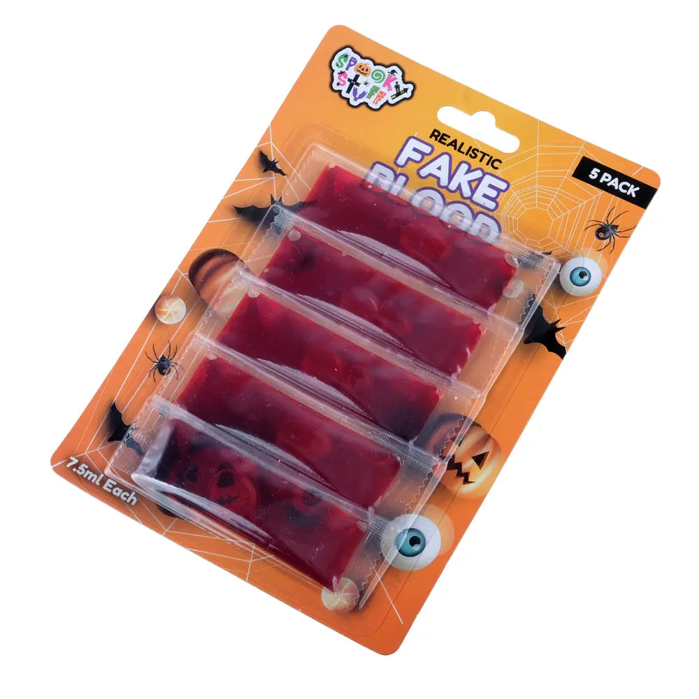 Fake Blood 5pcs 37.5ml Disposable Packs Halloween