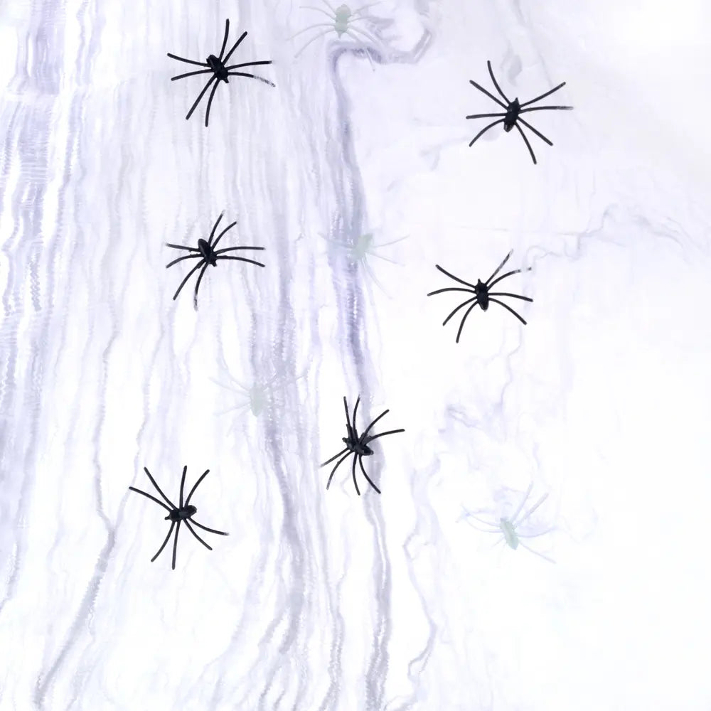 Large Spider Web 100g With 12 Spiders Halloween Decorations
