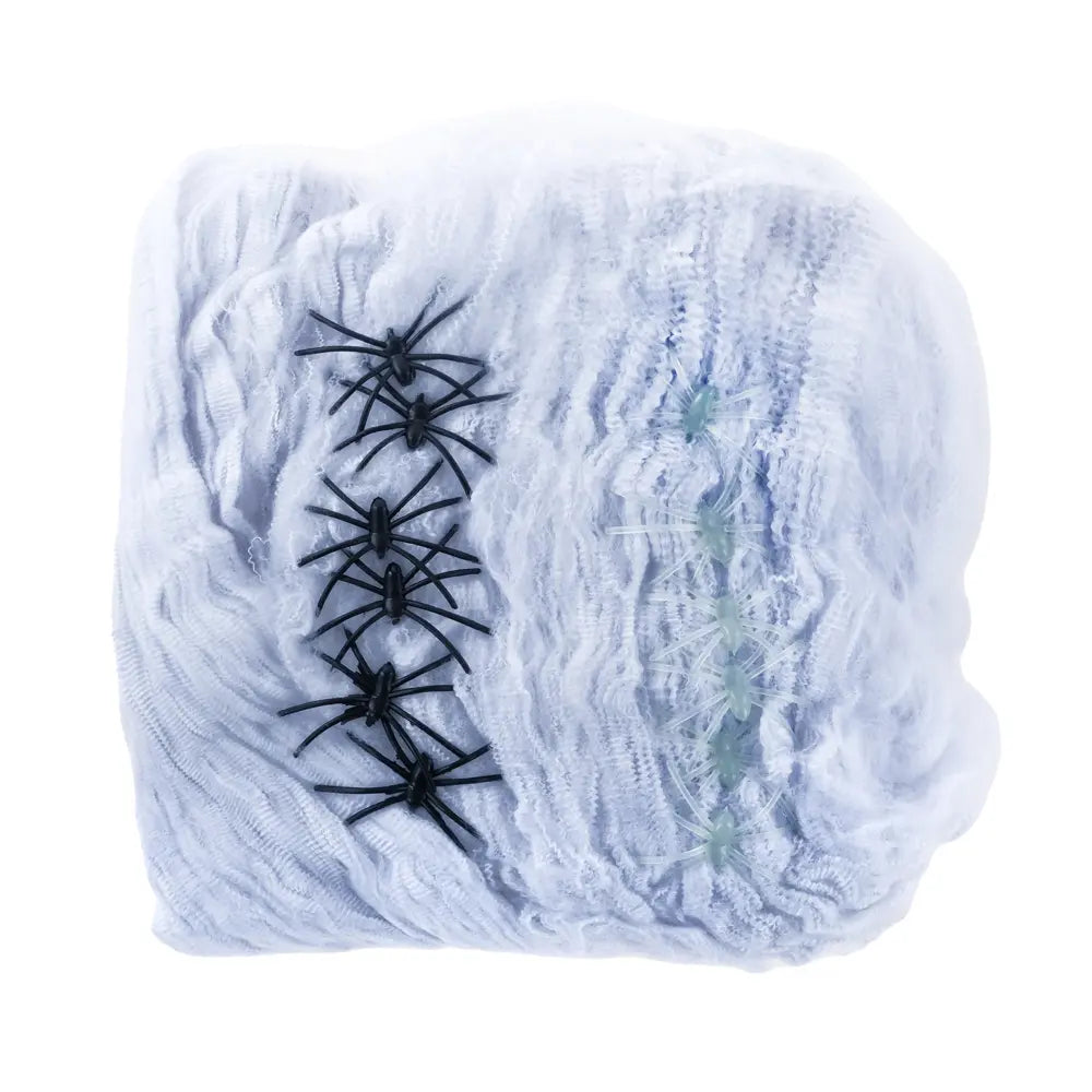 Large Spider Web 100g With 12 Spiders Halloween Decorations