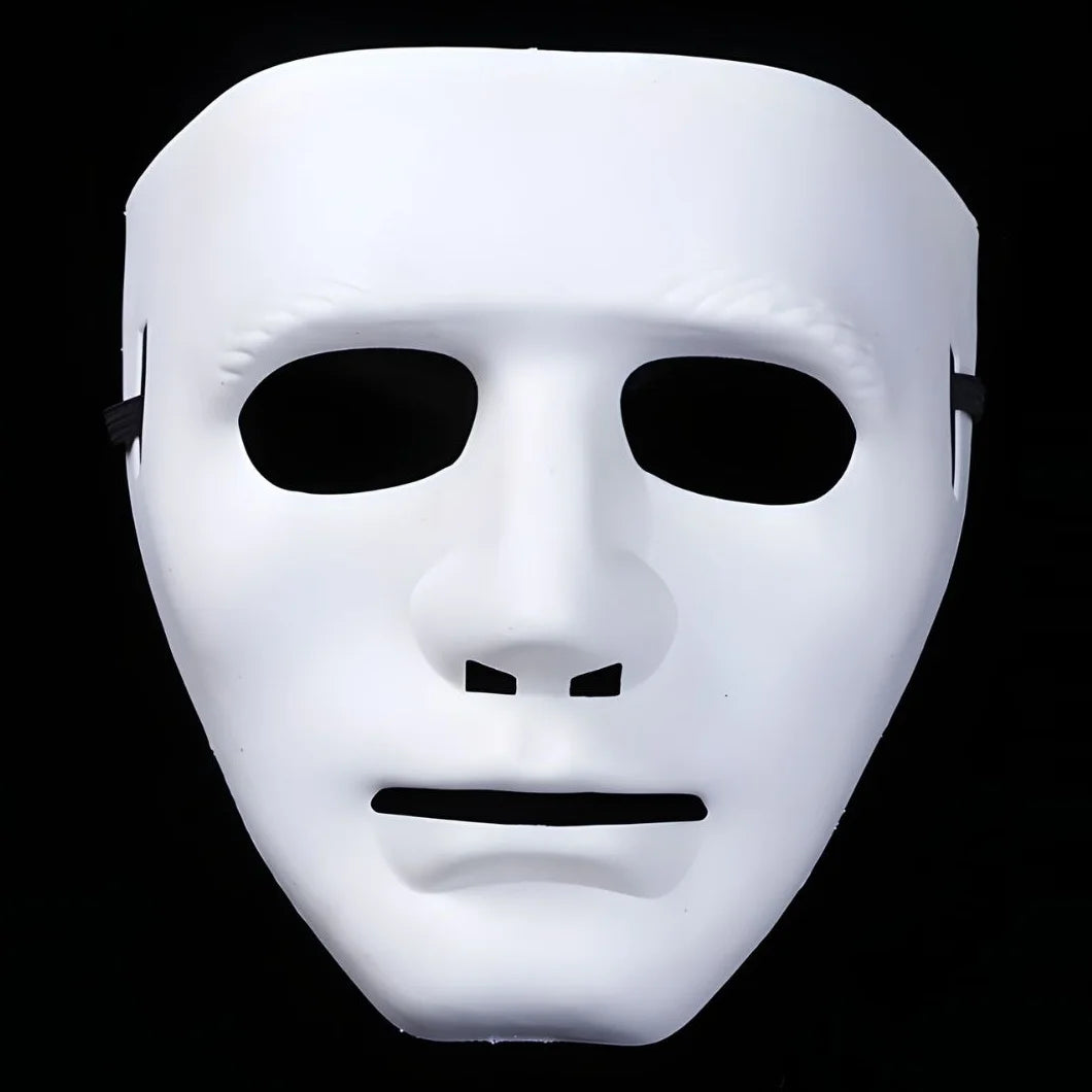 Plain White Full Face Plastic Mask