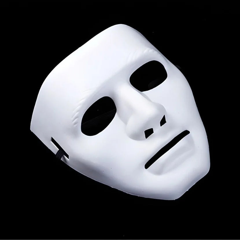 Plain White Full Face Plastic Mask