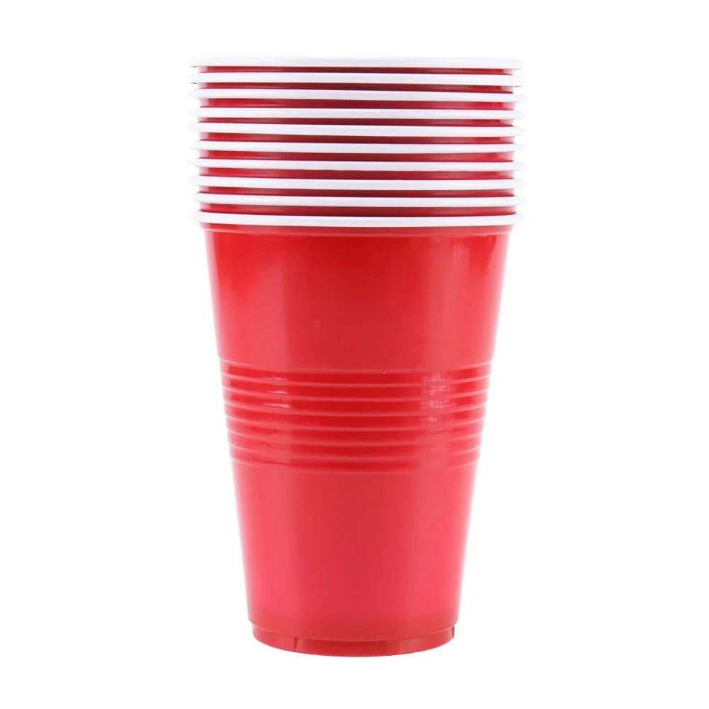 American Style Large Red Plastic Party Cups 450ml 10pcs
