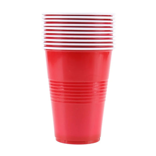 American Style Large Red Plastic Party Cups 450ml 10pcs