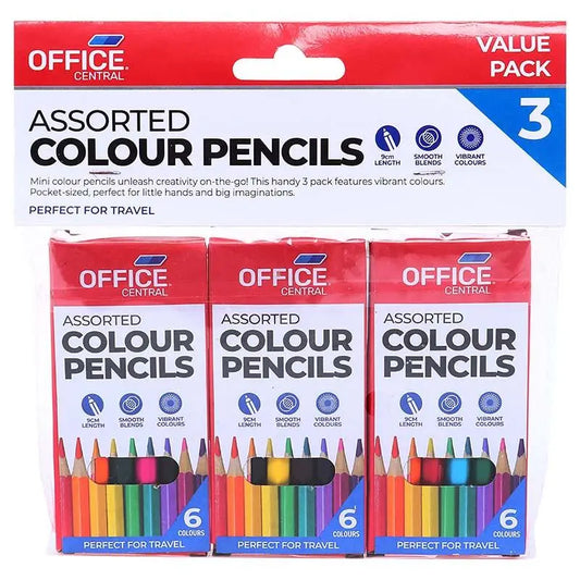 Mini Coloured Pencils 18pcs Assorted Colours