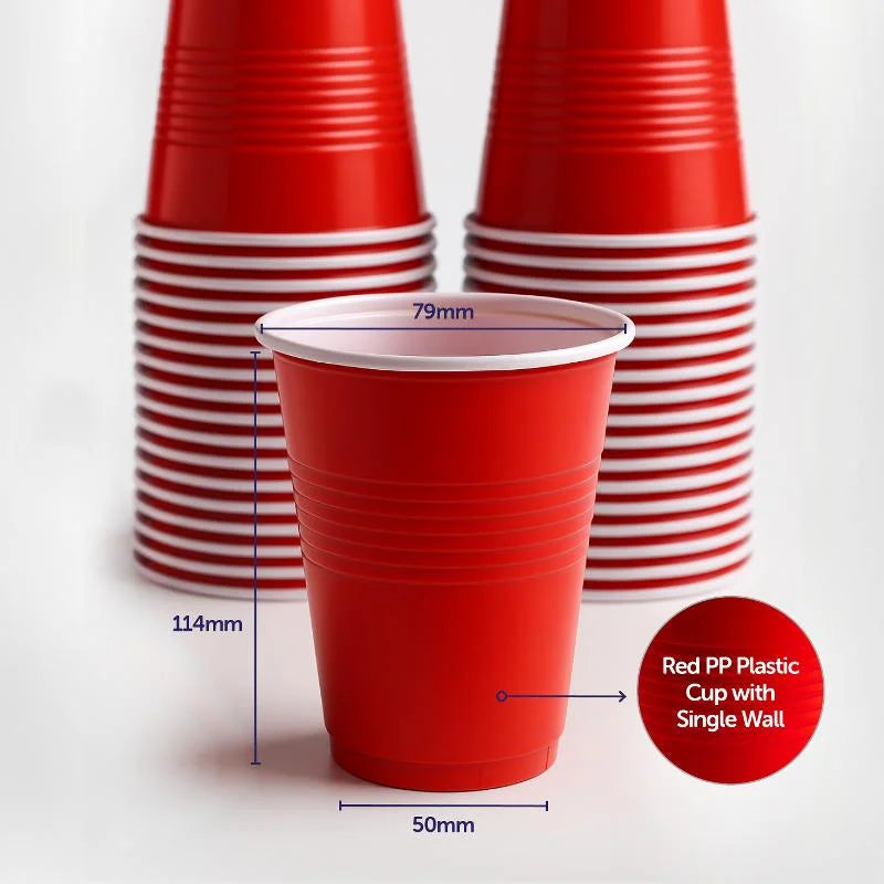 American Style Red Plastic Party Cups 265ml 20pk
