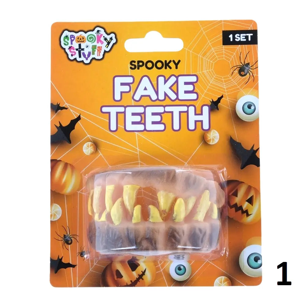 Spooky Fake Teeth 1pc (4 Assorted Designs) Halloween