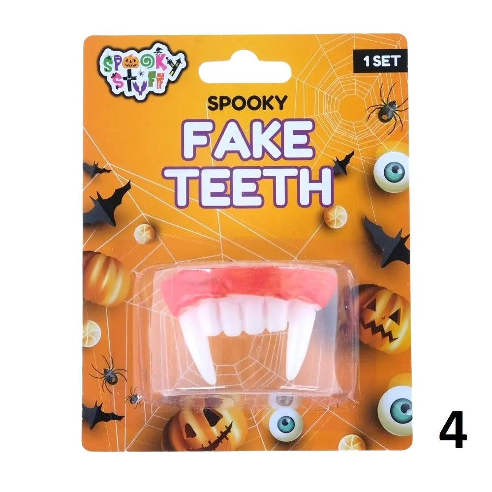 Spooky Fake Teeth 1pc (4 Assorted Designs) Halloween