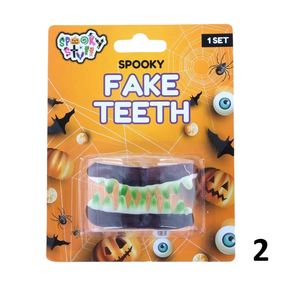 Spooky Fake Teeth 1pc (4 Assorted Designs) Halloween
