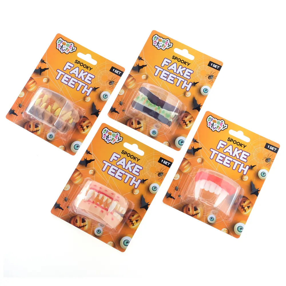 Spooky Fake Teeth 1pc (4 Assorted Designs) Halloween