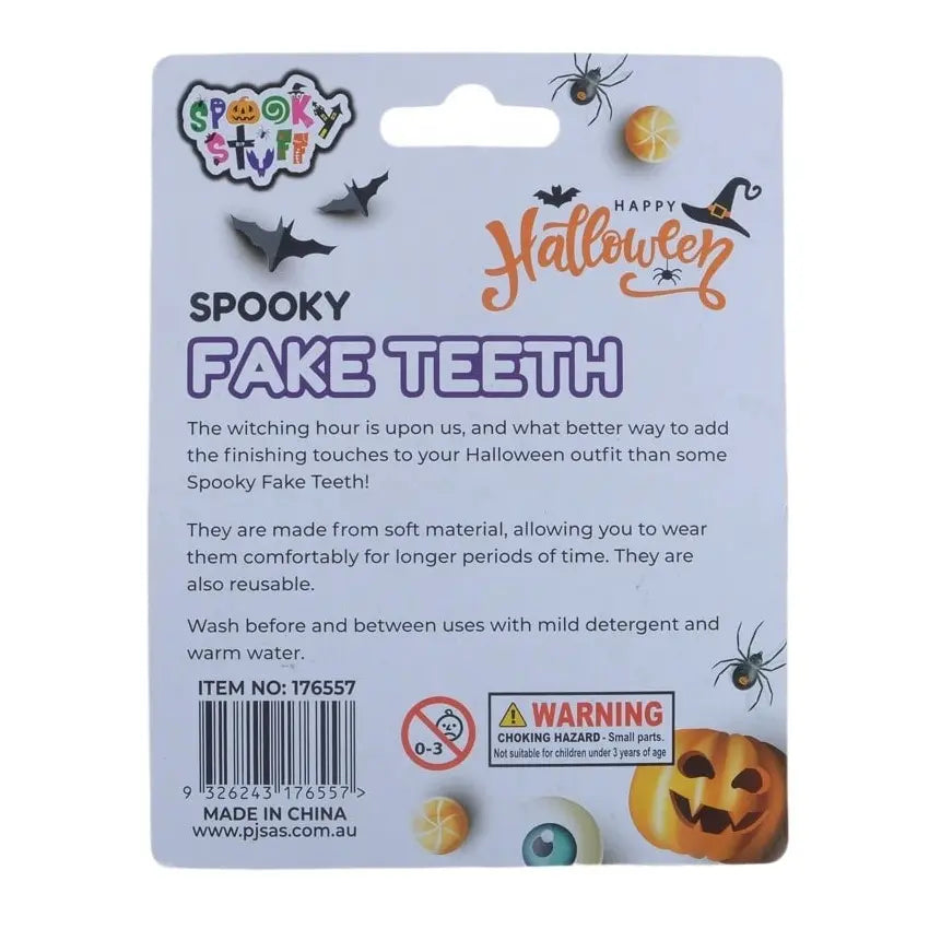 Spooky Fake Teeth 1pc (4 Assorted Designs) Halloween