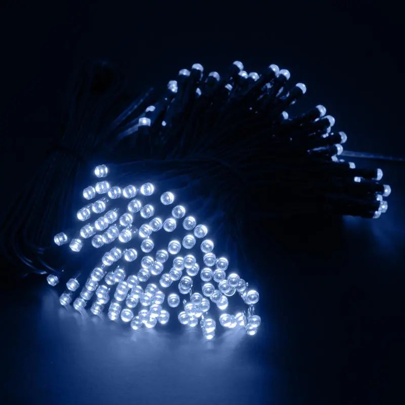 Solar 200 Cool White LED Fairy Lights 13.5M Total Length