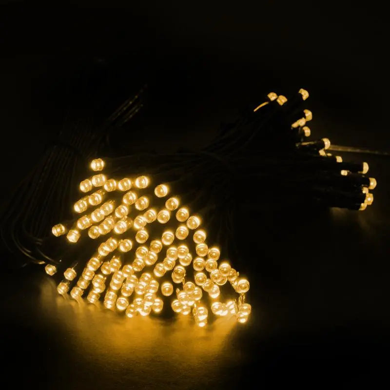 Solar 100 Warm White LED Fairy Lights 7.5M Total Length