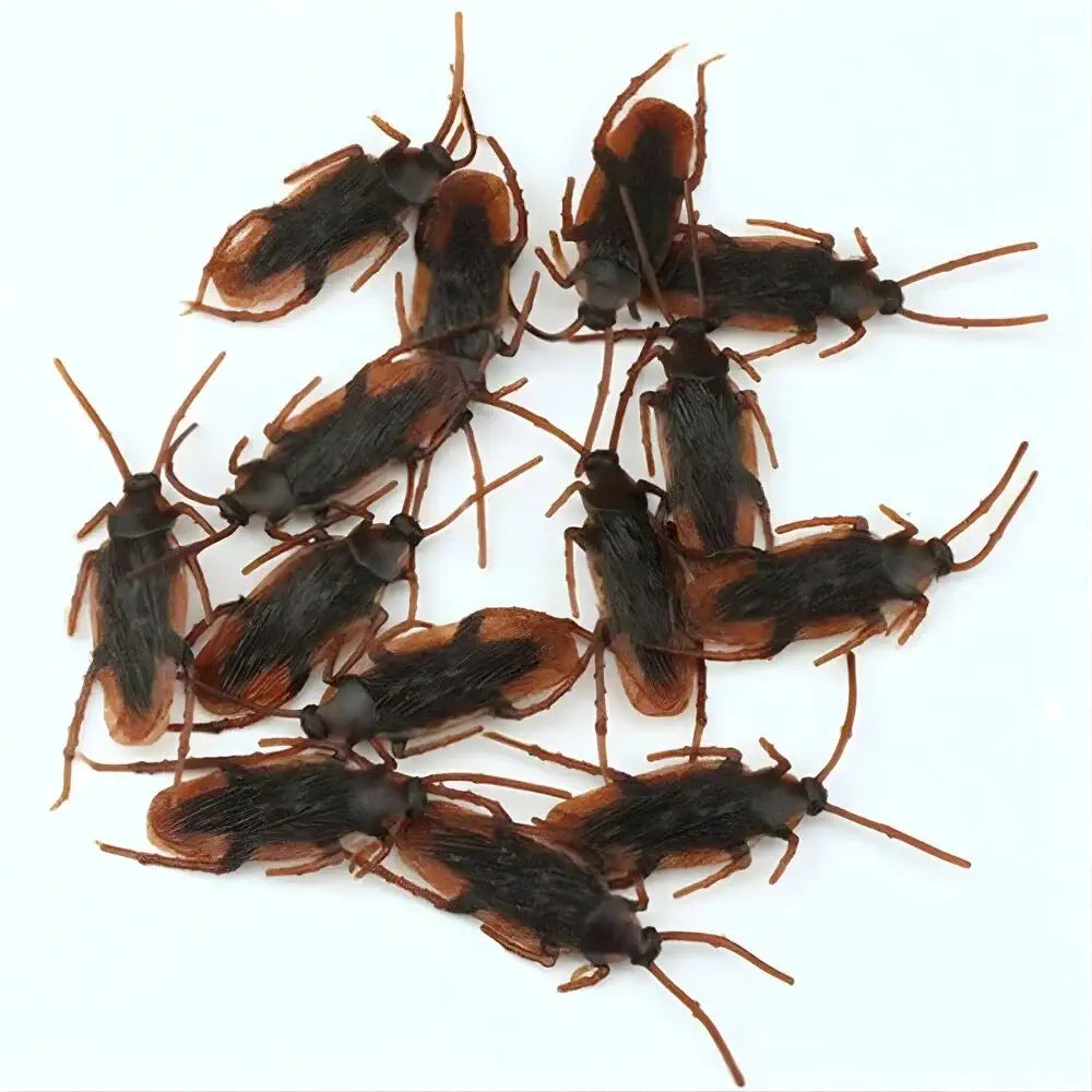 10 Fake Plastic Cockroaches 6.5cm Halloween Decorations