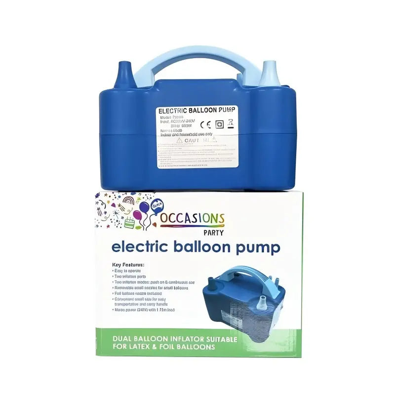 Electric Balloon Inflator Pump Twin Nozzle - Blue