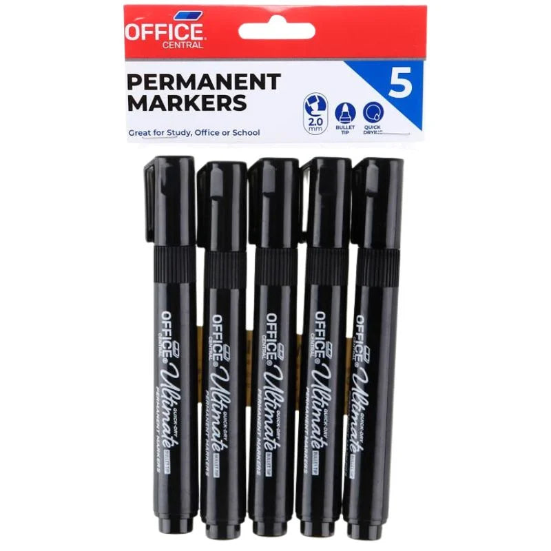 Black Permanent Markers 180pcs Bullet Tips - Bulk Pack