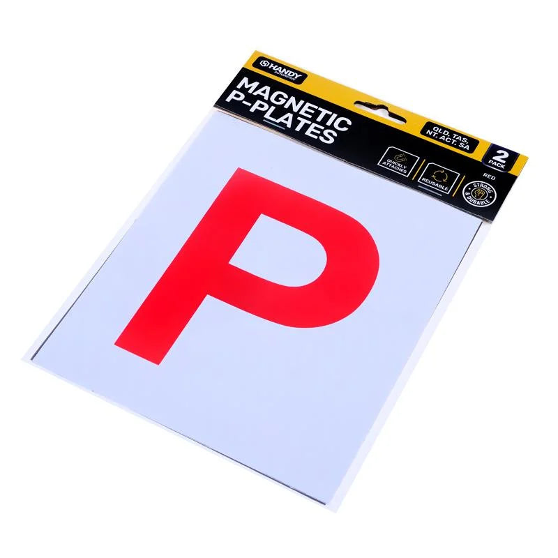 Magnetic Red P Plates 2pcs - QLD/TAS/NT/ACT/SA